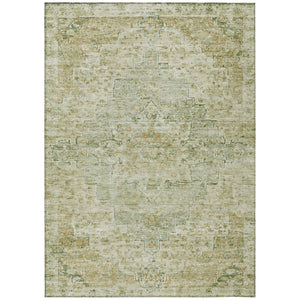 HomeRoots 9' X 12' Sage and Wheat Medallion Rug – Washable, Durable Indoor/Outdoor Design for High Traffic Areas 622076