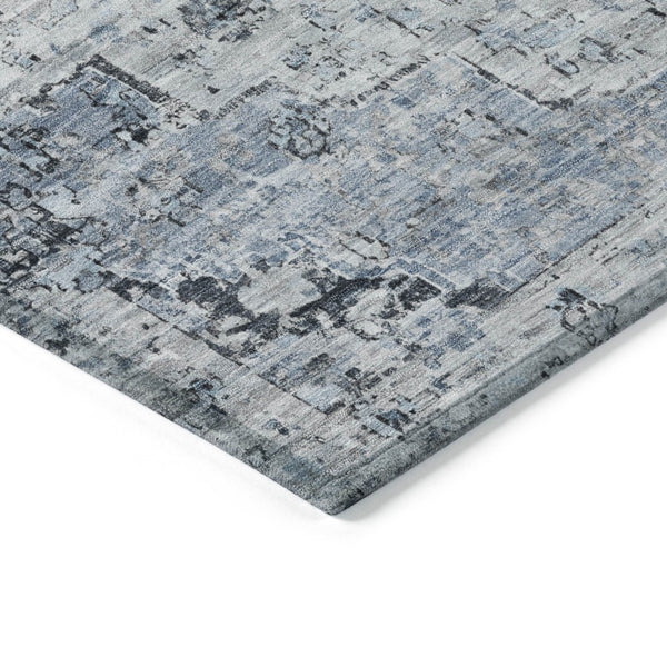 HomeRoots 5' Sky Blue and Denim Blue Medallion Indoor Outdoor Area Rug - Washable, Durable, Stylish Décor! 622079