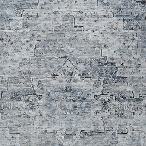 HomeRoots 8' Medallion Area Rug in Sky Blue & Denim - Durable, Washable for Indoor/Outdoor Spaces, Versatile 622081