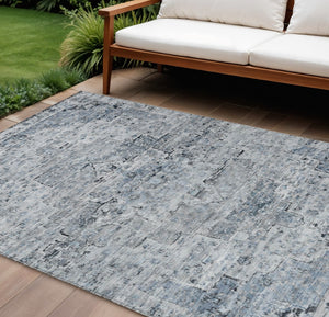 HomeRoots 10' Sky Blue & Denim Blue Medallion Area Rug – Washable, Durable, Perfect for Indoor & Outdoor Spaces! 622083