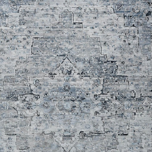 HomeRoots 10' Sky Blue & Denim Blue Medallion Area Rug – Washable, Durable, Perfect for Indoor & Outdoor Spaces! 622083