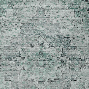 HomeRoots 9' X 12' Teal Blue & Pale Aqua Medallion Area Rug – Durable, Washable, Versatile for Indoor & Outdoor Use 622088