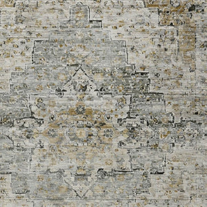 HomeRoots 5' X 8' Taupe & Beige Medallion Indoor-Outdoor Area Rug - Durable, Washable & Stylish Solution! 622091