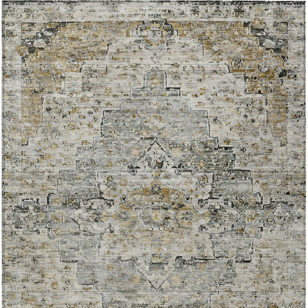 HomeRoots 9' Elegant Taupe and Beige Medallion Washable Area Rug for Indoor & Outdoor Spaces - Durable & Stylish! 622094
