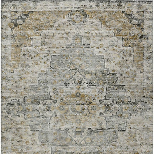 HomeRoots 9' Elegant Taupe and Beige Medallion Washable Area Rug for Indoor & Outdoor Spaces - Durable & Stylish! 622094