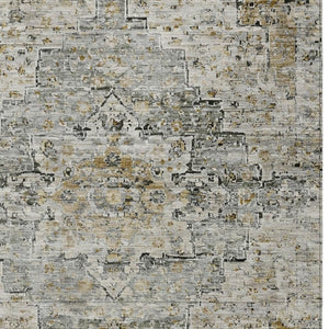 HomeRoots 10' Taupe and Beige Medallion Area Rug – Stylish Washable Indoor/Outdoor Rug for High-Traffic Spaces 622095