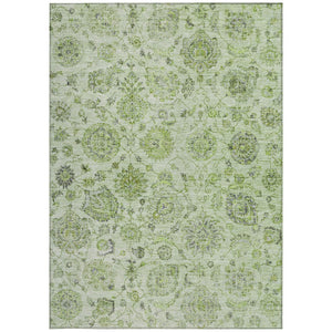 HomeRoots 10' Artichoke Green & Gray Damask Indoor/Outdoor Area Rug - Durable, Washable, Stylish Elegance 622101