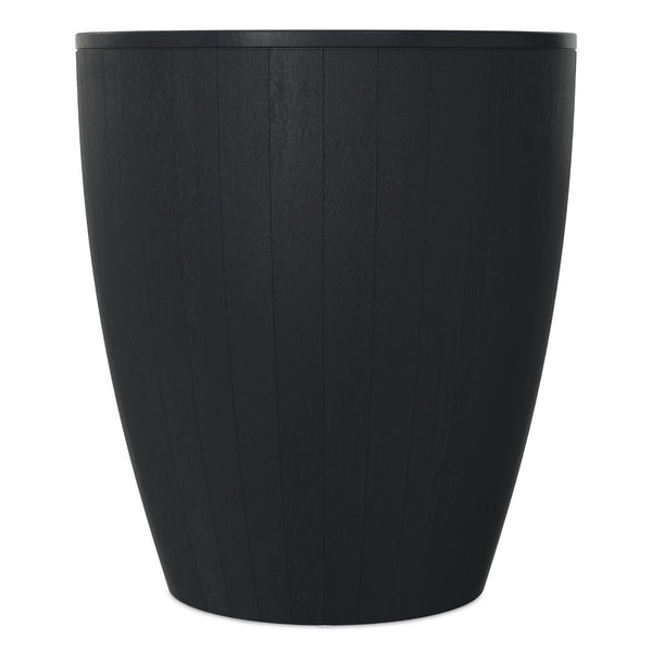 English Elm Elmbrook Solid Mango Wood Drum Side Table with Sculptural Grain for Living Room Black B136P420282