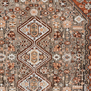 HomeRoots 5' Brown and Ivory Aztec Indoor-Outdoor Area Rug - Durable, Washable, Stylish for High-Traffic Spaces 622139