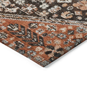 HomeRoots 5' Brown and Ivory Aztec Indoor-Outdoor Area Rug - Durable, Washable, Stylish for High-Traffic Spaces 622139