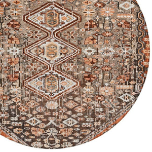 HomeRoots 8' Brown and Ivory Aztec Indoor/Outdoor Area Rug - Durable, Washable, and Stylish for High-Traffic Spaces 622140