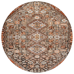 HomeRoots 8' Brown and Ivory Aztec Indoor/Outdoor Area Rug - Durable, Washable, and Stylish for High-Traffic Spaces 622140