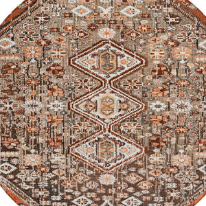 HomeRoots 8' Brown and Ivory Aztec Indoor/Outdoor Area Rug - Durable, Washable, and Stylish for High-Traffic Spaces 622140
