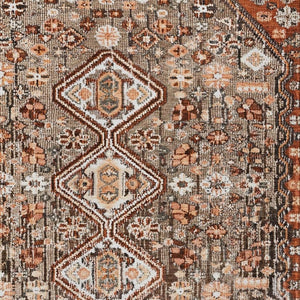 HomeRoots 8' X 10' Brown and Ivory Aztec Area Rug - Durable, Washable, Indoor/Outdoor Stain-Resistant Design 622141