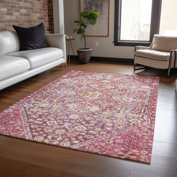 HomeRoots 9' X 12' Aztec Area Rug in Brown and Wheat - Durable, Washable, Indoor/Outdoor Design for Versatile Spaces 622148