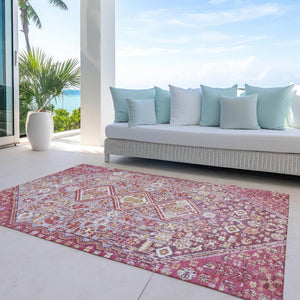 HomeRoots 10' Aztec Washable Indoor Outdoor Area Rug - Durable Brown & Wheat Design for High-Traffic Spaces 622149