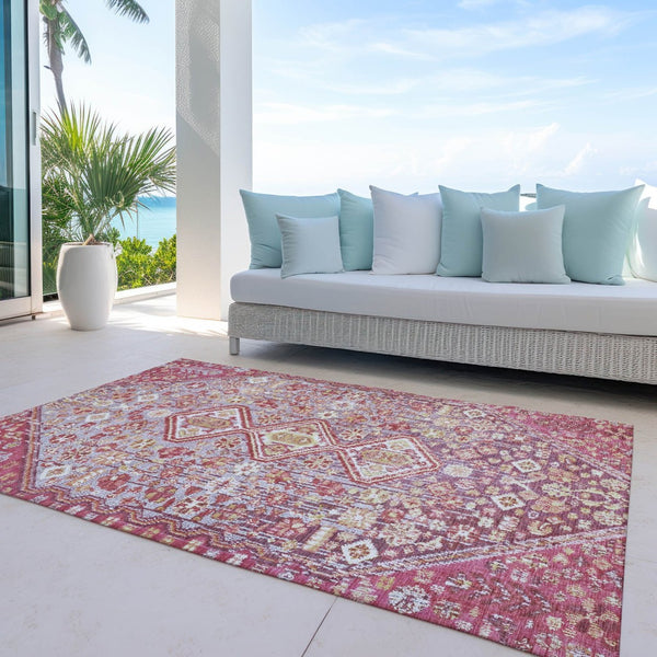 HomeRoots 10' Aztec Washable Indoor Outdoor Area Rug - Durable Brown & Wheat Design for High-Traffic Spaces 622149