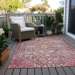 HomeRoots 10' Aztec Washable Indoor Outdoor Area Rug - Durable Brown & Wheat Design for High-Traffic Spaces 622149