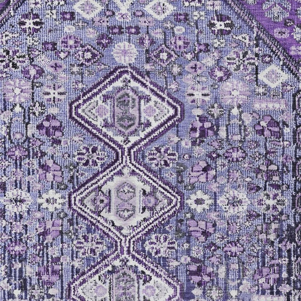 HomeRoots 8' X 10' Vibrant Purple and Ivory Aztec Area Rug - Durable, Washable, Perfect for Indoor/Outdoor Use! 622159