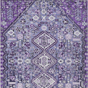 HomeRoots 10' Vibrant Purple and Ivory Aztec Washable Area Rug – Durable, Stylish Indoor/Outdoor Decor Piece 622161