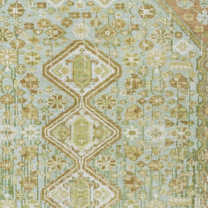 HomeRoots 5' X 8' Sage Aztec Indoor Outdoor Area Rug - Durable, Washable, Stylish for High-Traffic Spaces 622163