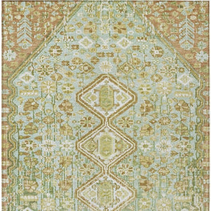 HomeRoots 5' X 8' Sage Aztec Indoor Outdoor Area Rug - Durable, Washable, Stylish for High-Traffic Spaces 622163