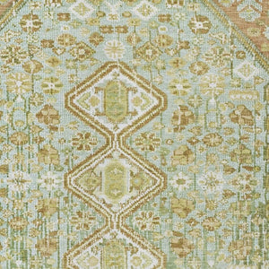 HomeRoots 8' X 10' Sage and Ivory Aztec Washable Area Rug - Stylish Indoor/Outdoor Decor for Modern Spaces 622165