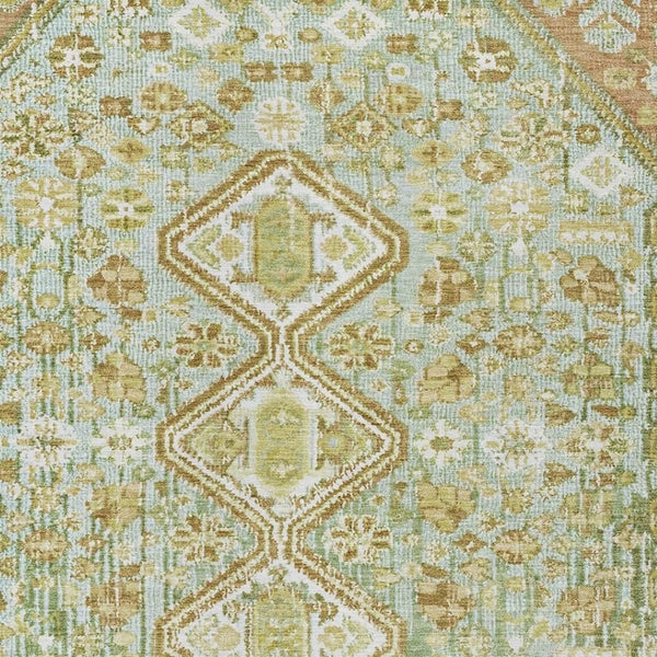 HomeRoots 8' X 10' Sage and Ivory Aztec Washable Area Rug - Stylish Indoor/Outdoor Decor for Modern Spaces 622165