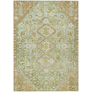 HomeRoots 9' X 12' Sage And Ivory Aztec Area Rug - Durable, Washable Design for Indoor & Outdoor Spaces 622166