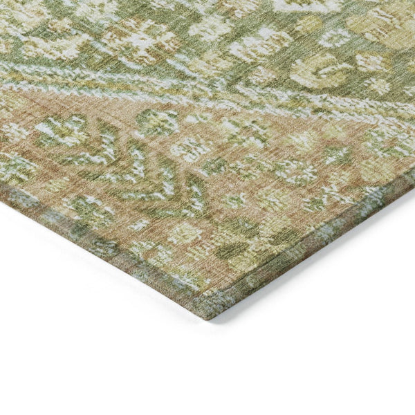 HomeRoots 9' X 12' Sage And Ivory Aztec Area Rug - Durable, Washable Design for Indoor & Outdoor Spaces 622166