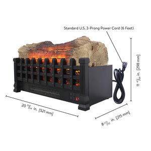 English Elm 20 Inch Freestanding Electric Fireplace Heater with 3d Flame Effect for Indoor Rooms W1769P304057