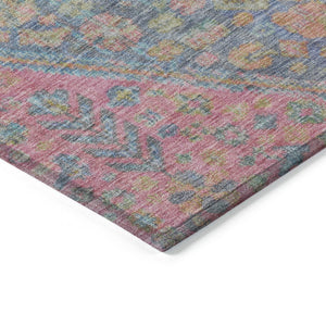 HomeRoots 10' Sky Blue & Blush Aztec Area Rug – Durable, Washable, Indoor/Outdoor Style for High-Traffic Spaces! 622173