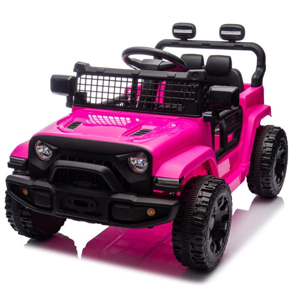 English Elm 24v Kids Ride on Car with Parental Remote Four Wheel Suspension Led Lights Bluetooth Pink W1578P235081