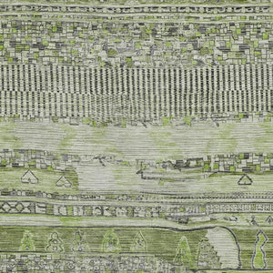 HomeRoots 9' Olive Green and Gray Striped Indoor Outdoor Area Rug - Washable, Durable, Stylish Comfort for All Spaces 622202