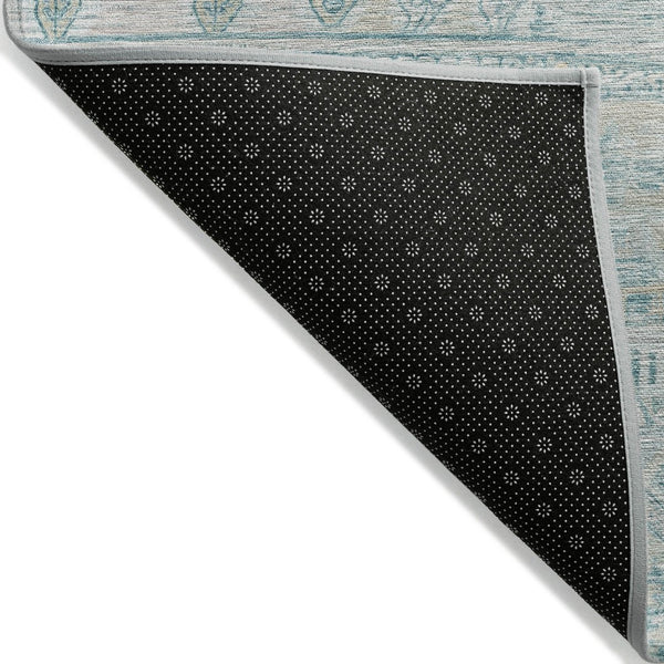 HomeRoots 10' Indoor Outdoor Washable Area Rug - Stylish Teal Blue & Gray Stripes for Any Space, Durable Design 622221