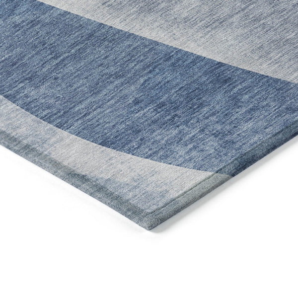 HomeRoots 9' Denim Blue & Ivory Abstract Washable Area Rug - Indoor/Outdoor Durable, Stain-Resistant Design 622244