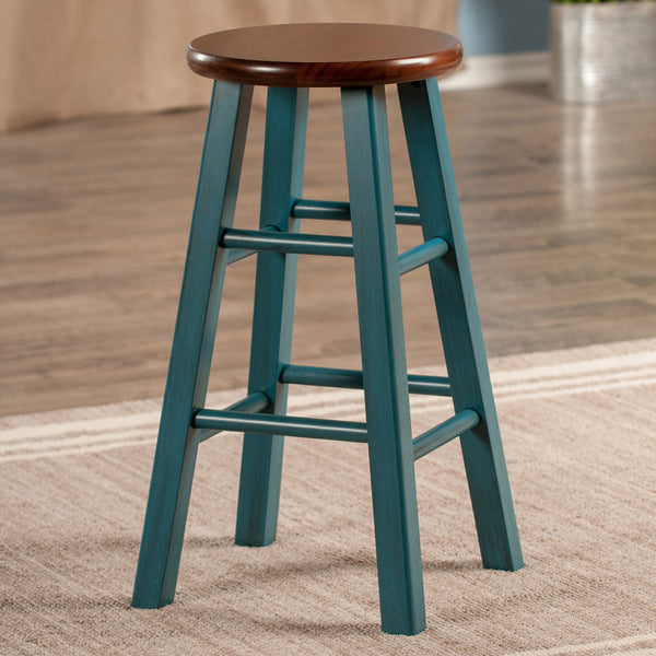 Winsome Wood Ivy Counter Stool - Rustic Teal & Walnut, Stylish, Comfortable, No Assembly, Perfect For Any Space Rustic Teal ,Walnut Solid Wood 62224-winsome-wood