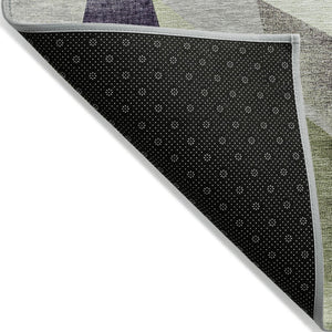 HomeRoots 10' Modern Abstract Purple and Olive Green Area Rug – Washable, Durable Indoor/Outdoor Design, Perfect for High-Traffic Spaces 622269