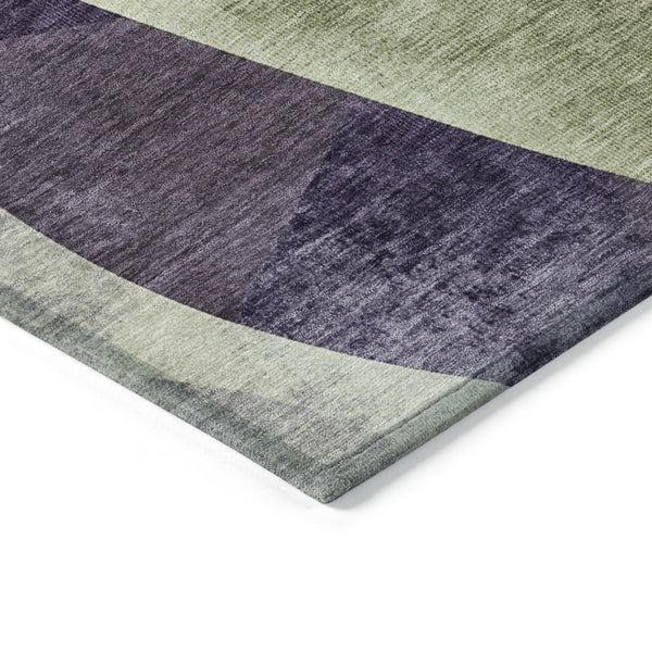 HomeRoots 10' Modern Abstract Purple and Olive Green Area Rug – Washable, Durable Indoor/Outdoor Design, Perfect for High-Traffic Spaces 622269