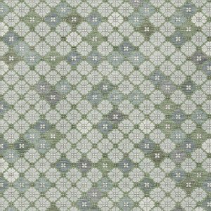 HomeRoots 5' X 8' Stylish Mint Green and Gray Geometric Washable Rug for Indoor and Outdoor Versatility 622295