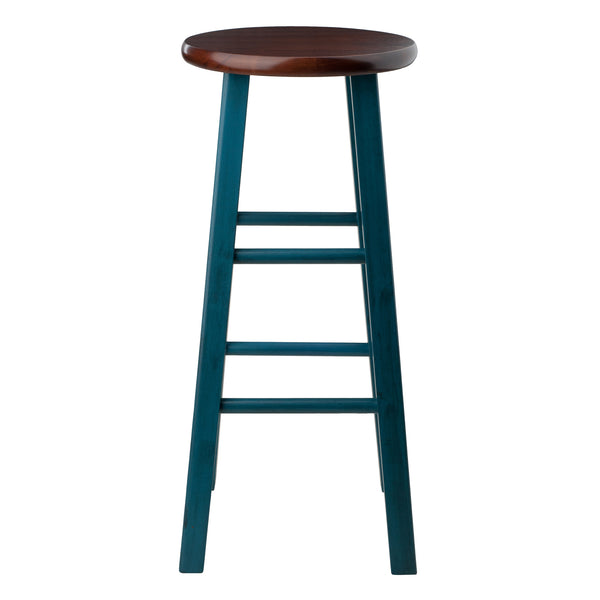 Winsome Wood Ivy Bar Stool - Rustic Teal With Walnut Seat, Stylish, Stable, No Assembly, Perfect For Counters Rustic Teal ,Walnut Solid Wood 62230-winsome-wood