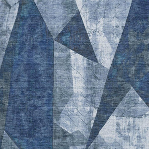 HomeRoots 5' X 8' Navy Blue and Ivory Geometric Area Rug - Stylish, Washable, Durable for Indoor & Outdoor Use 622331