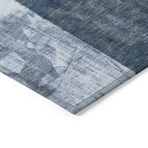 HomeRoots 5' X 8' Navy Blue and Ivory Geometric Area Rug - Stylish, Washable, Durable for Indoor & Outdoor Use 622331
