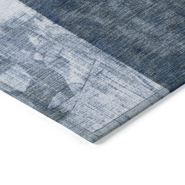 HomeRoots 5' X 8' Navy Blue and Ivory Geometric Area Rug - Stylish, Washable, Durable for Indoor & Outdoor Use 622331