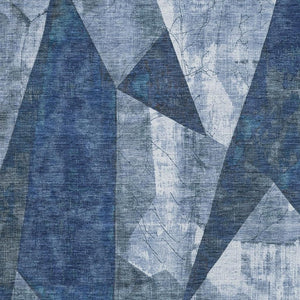HomeRoots 10' Navy Blue and Ivory Geometric Area Rug – Washable, Durable for Indoor & Outdoor Use, Perfect Style! 622335