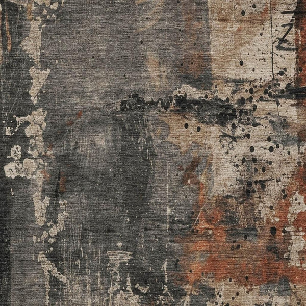 HomeRoots 8' X 10' Stylish Taupe and Rust Abstract Area Rug - Durable, Washable, Perfect for Indoor & Outdoor Use! 622369