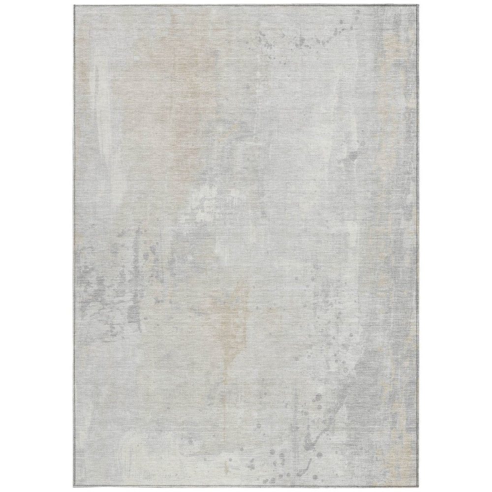 HomeRoots 9' X 12' Durable Ivory & Beige Abstract Area Rug - Stylish, Washable, Versatile for Indoor & Outdoor Use 622382