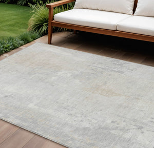 HomeRoots 9' X 12' Durable Ivory & Beige Abstract Area Rug - Stylish, Washable, Versatile for Indoor & Outdoor Use 622382