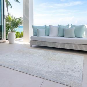 HomeRoots 9' X 12' Durable Ivory & Beige Abstract Area Rug - Stylish, Washable, Versatile for Indoor & Outdoor Use 622382