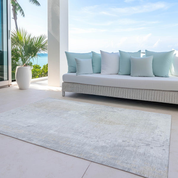 HomeRoots 9' X 12' Durable Ivory & Beige Abstract Area Rug - Stylish, Washable, Versatile for Indoor & Outdoor Use 622382